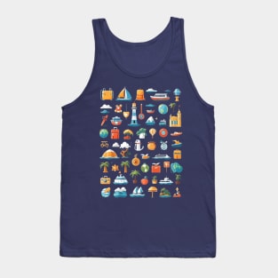 TRAVEL AND TOURISM ICONS Tank Top